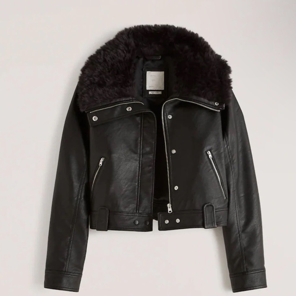 A&F vegan leather jacket

The leather on the back is ripped.